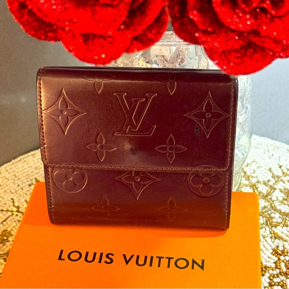 Louis Vuitton Handbags - Louis Vuitton Monogram Mat Porte Monnaie Billets Cartes Credit Wallet Red